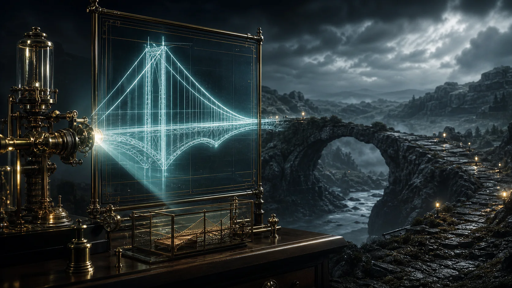 Abstract bridge representing strategy validation
